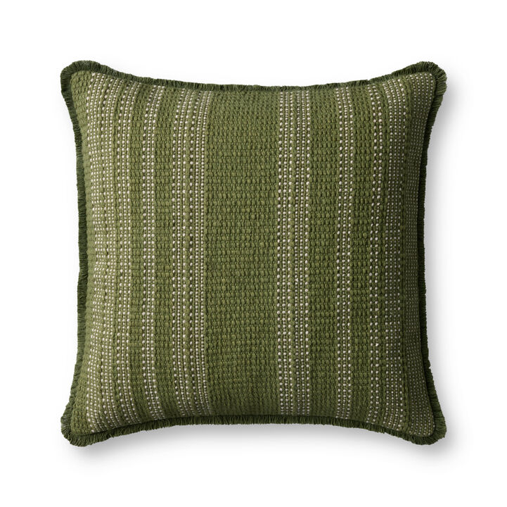 PLL0131 Green/Ivory 20''x20'' Cover w/Down Pillow