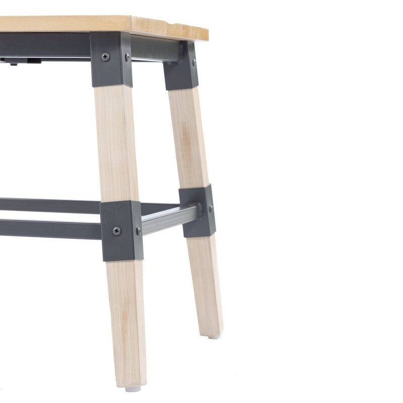 Flash Furniture Jackson 2 Pack Rustic Antique White Industrial Wood Dining Chair image number 7