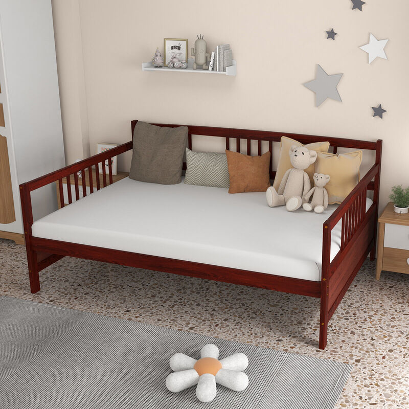 Wooden Daybed Frame with Guardrails and Under-Bed Storage image number 6