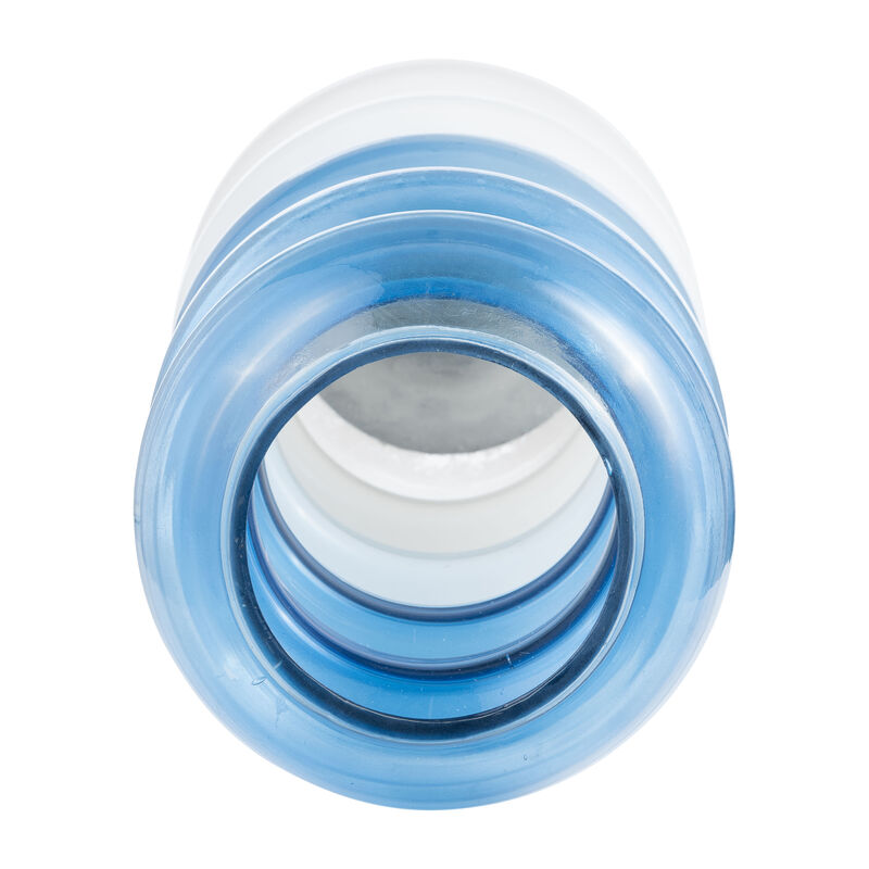 Glass 17H Accordion Vase, Blue image number 4