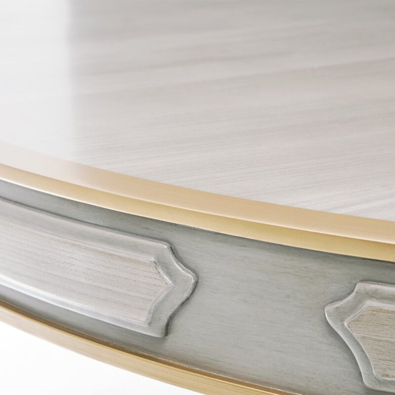 Michael Amini St. Charles Double Pedestal Dining Table -  Dove Gray