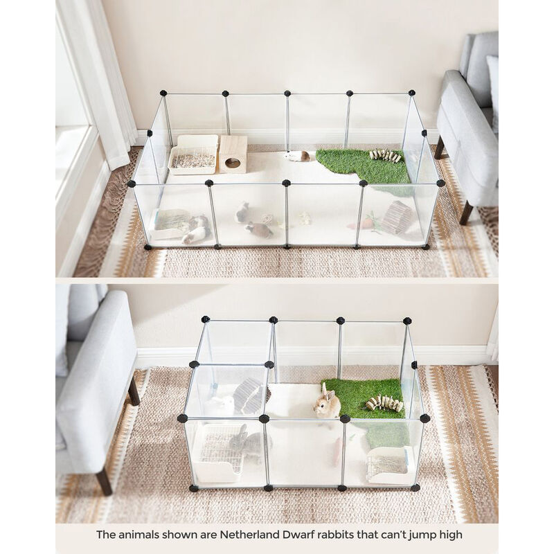 Pet Playpen with Bottom &ndash; Fence Cage for Small Animals, Guinea Pigs, and Hamsters