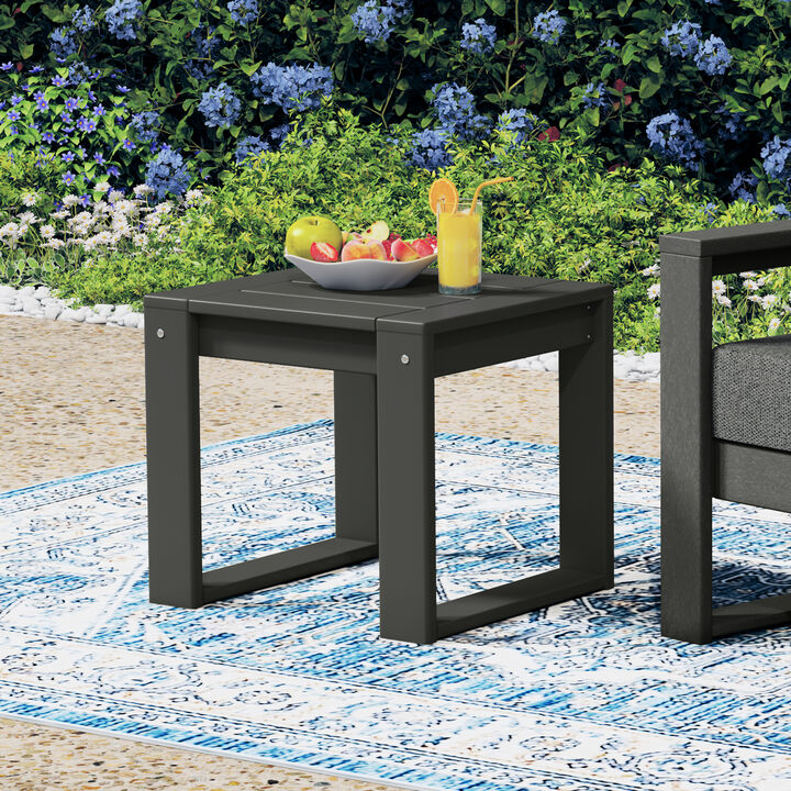 WestinTrends Modern Outdoor HDPE Rectangle Patio Side Table