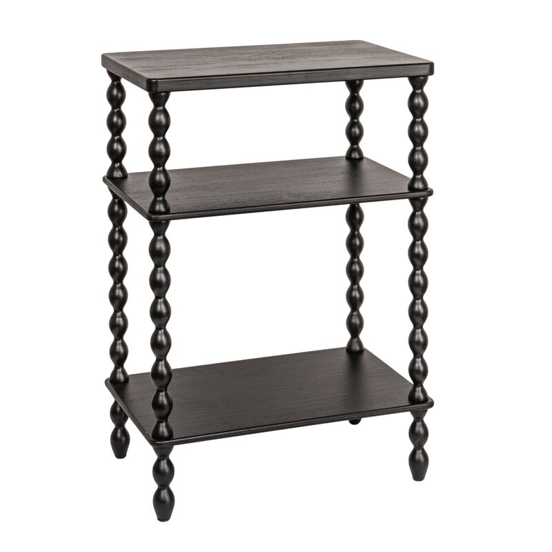 Bobbin Leg Rectangle Wood Accent Table, Black image number 0