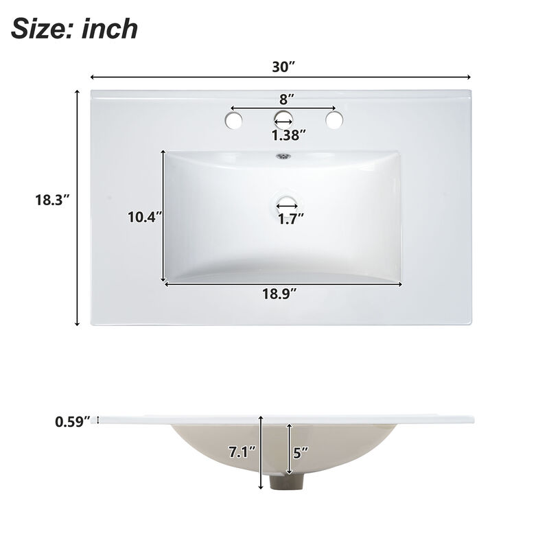 Famref 30-Inch Modern Bathroom Vanity image number 7