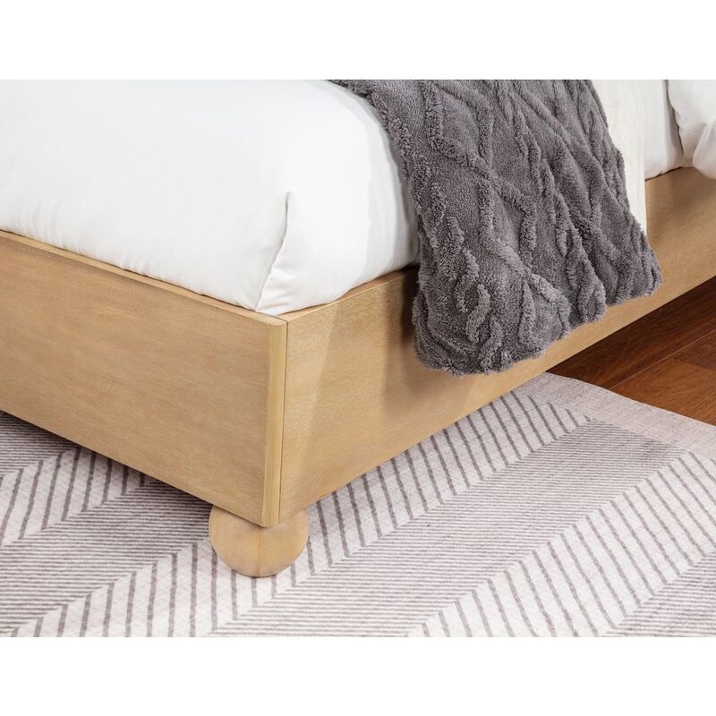 Best Master Furniture Daplen Scandinavian Modern Queen Bed Frame, Light Oak image number 5