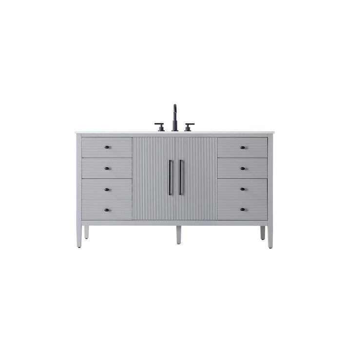 Elegant Kitchen and Bath 60 inch Single Bathroom Vanity in Grey