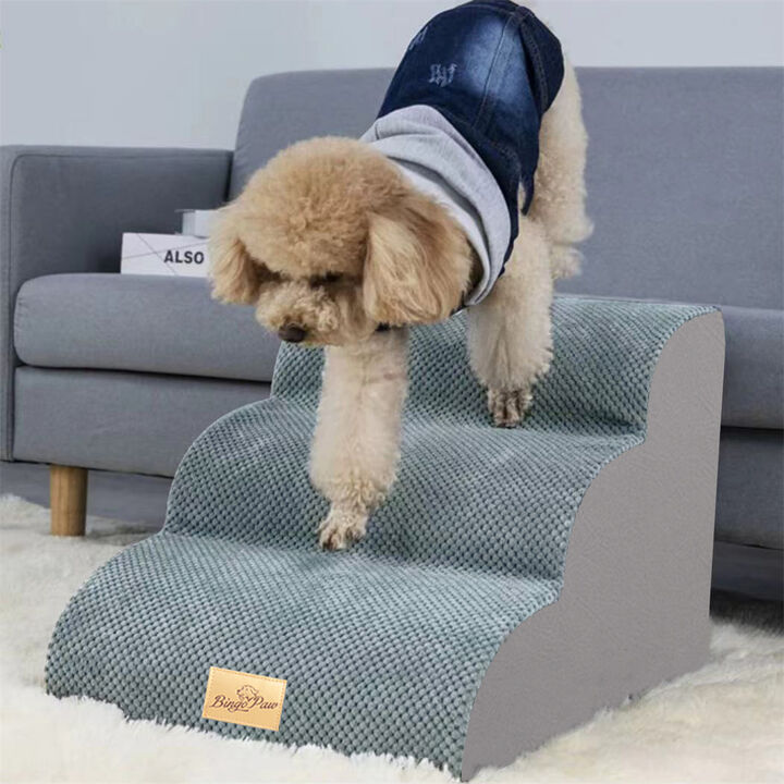 High-Density Foam Dog Steps Ramp for High Bed with Washable Cover