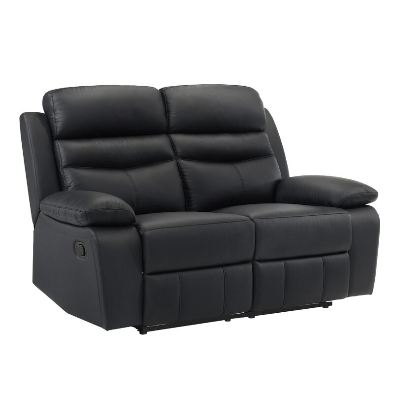 Hanna Manual Double Recliner Loveseat, Leather image number 0