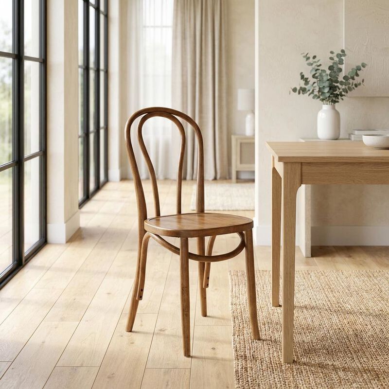 Wood Dining Side Chair with Padded Backrest and Compact Design image number 4