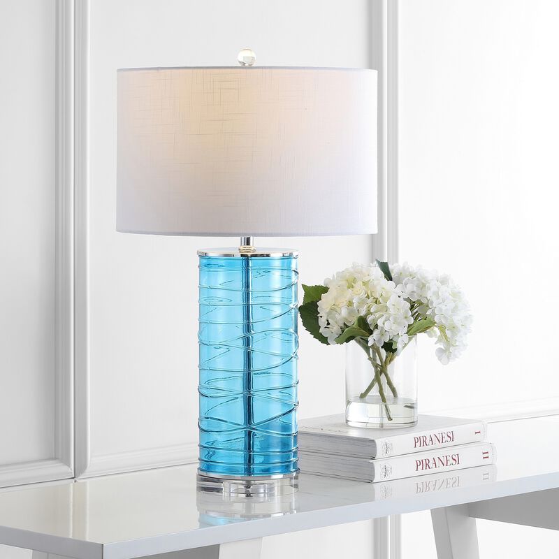 Cole Modern Fused Glass Cylinder LED Table Lamp (Set of 2)