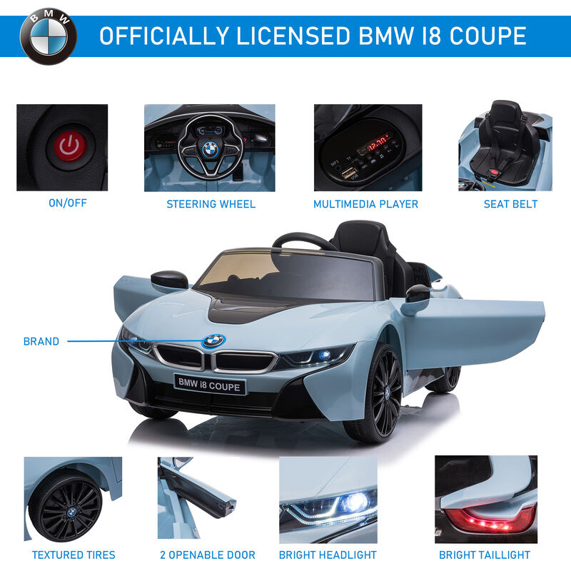 BreeBe Licensed BMW I8 Coupe 6V Electric Car, Kids Ride-On Car, Battery Powered Toy with Remote Control Music Horn Lights Suspension image number 4