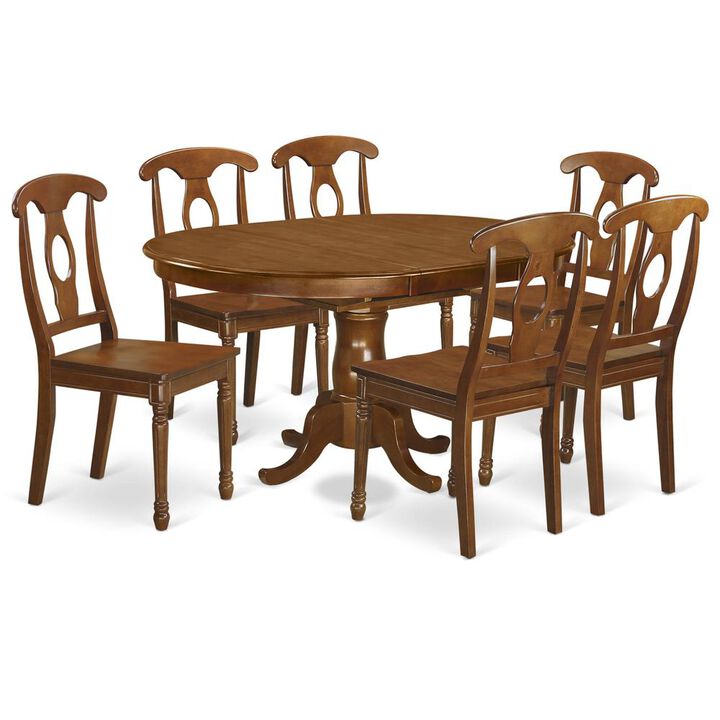 7 Pc Dining room set-Oval Dining Table with Leaf and 6 Chairs