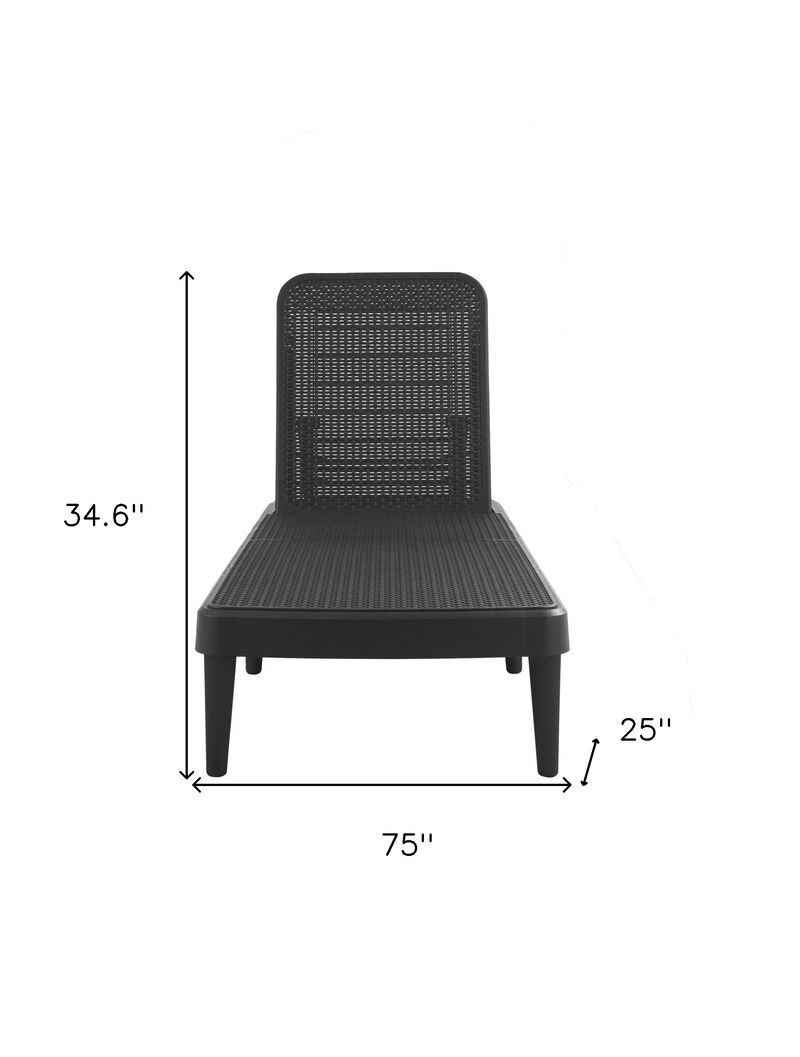 HomeRoots Heavy Duty Plastic Outdoor Stacking Chaise Lounge image number 5