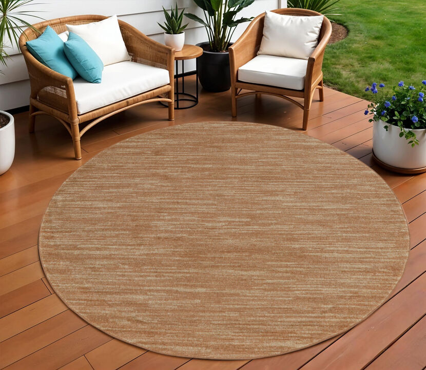 HomeRoots Round Abstract Indoor Outdoor Area Rug