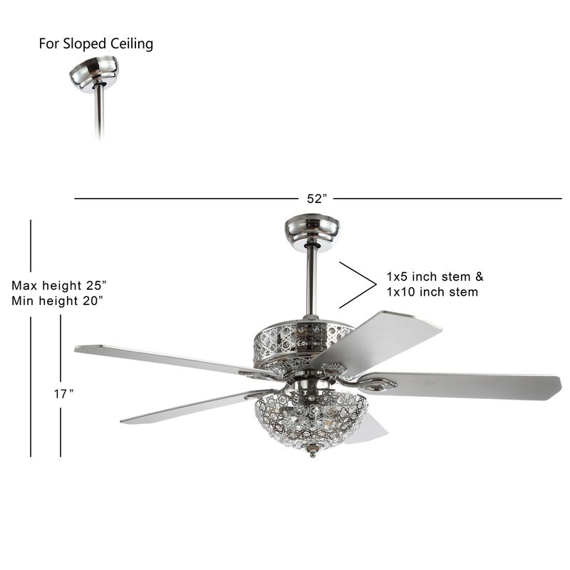 Zara Filigree 6-Light Metal/Wood LED Ceiling Fan