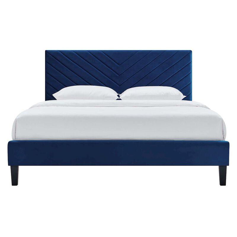 Roxanne Performance Velvet Full Platform Bed image number 2