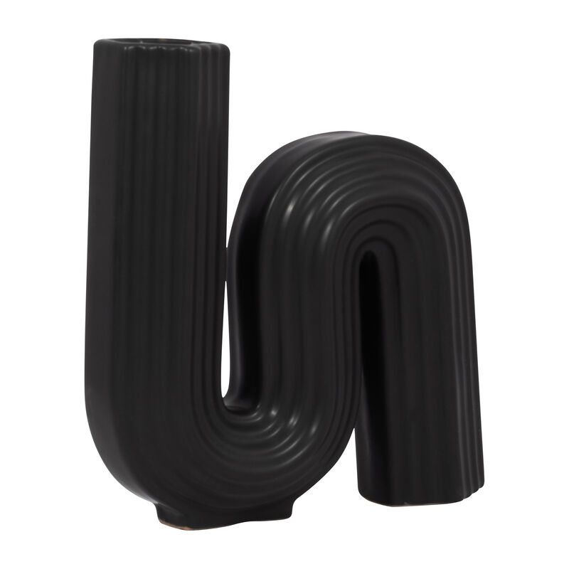 11" Loopy Vase, Black