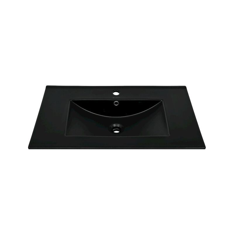 30" Vanity Sink Top in Glossy Black image number 1
