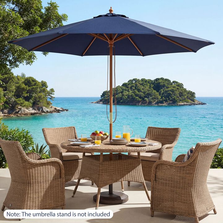 9 FT Patio Umbrella for Outdoor Dining Table Market Umbrella with 8 Sturdy Bamboo Ribs