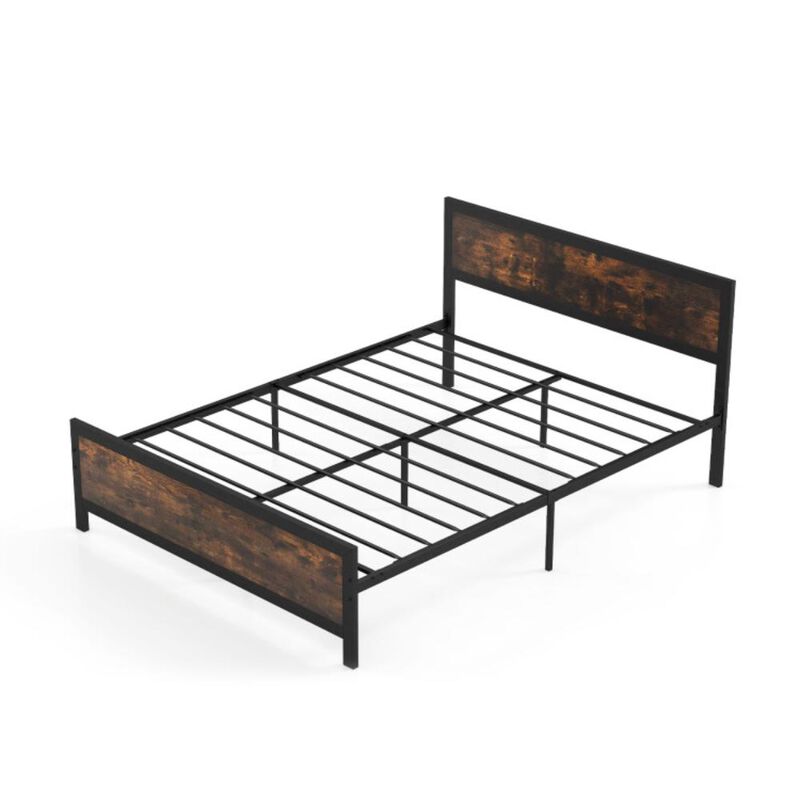 Hivvago Metal Bed Frame with Headboard and Footboard-Queen Size