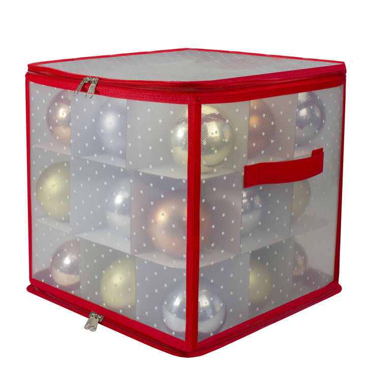 12" Transparent Zip Up Christmas Storage Box- Holds 27 Ornaments