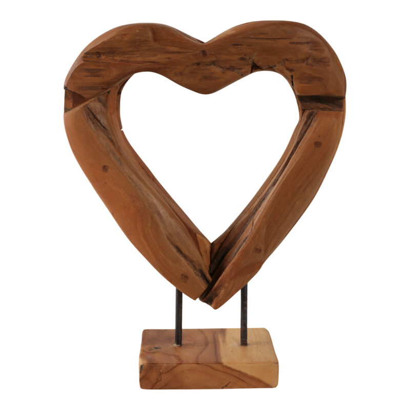 15x12" Teak Wood Open Heart image number 0