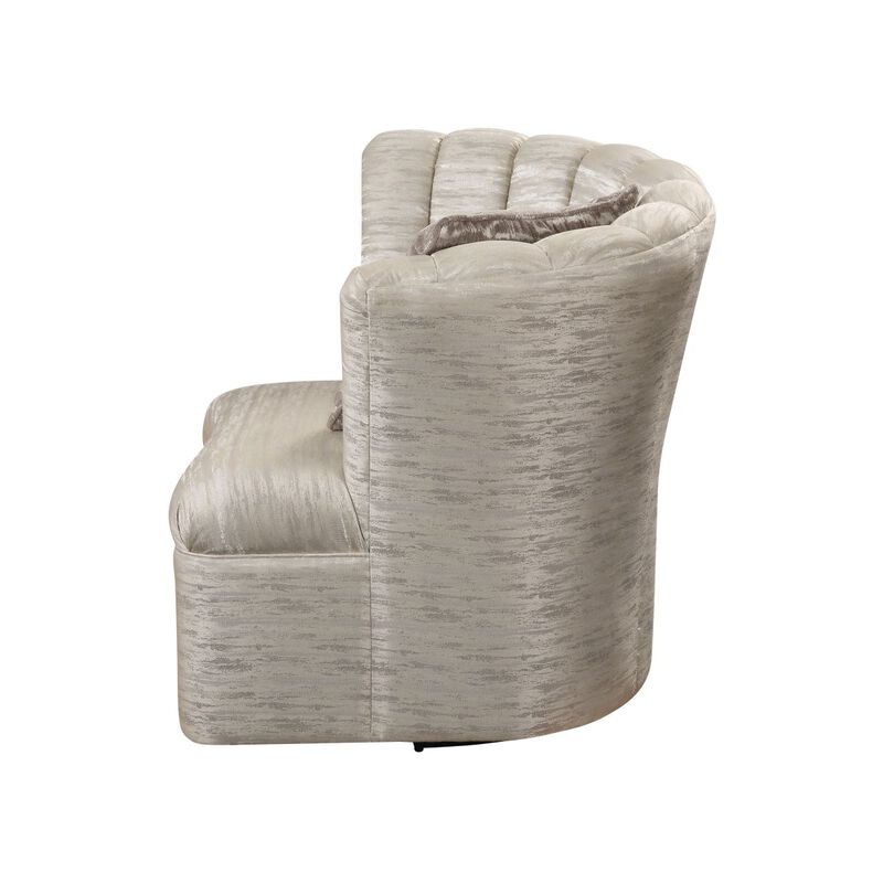 Athalia Swivel Chair w/1 Pillow, Shimmering Pearl