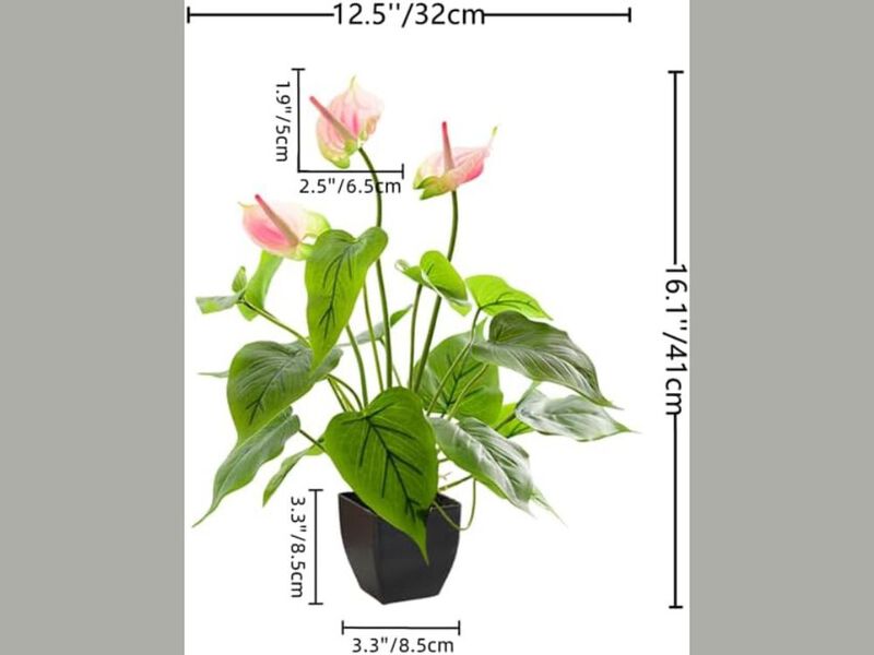 Pink Artificial Greenery Plants Outdoor Garden Porch Decor image number 2