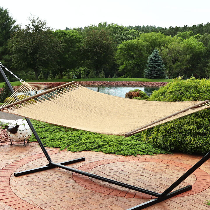 Sunnydaze 2-Person Polyester Rope Hammock with Spreader Bars