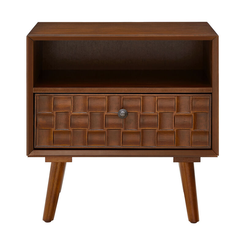 Digbil 22" Mid‑Century Modern Wood Nightstand image number 0