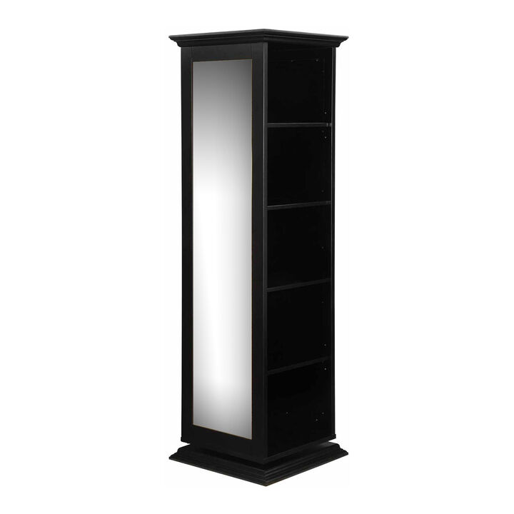 Traditional Style Wooden Accent Cabinet, Black-Benzara