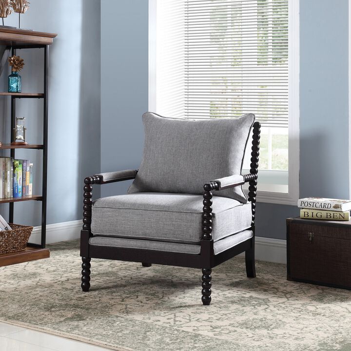 Turned Designing Accent Chair, Gray-Benzara