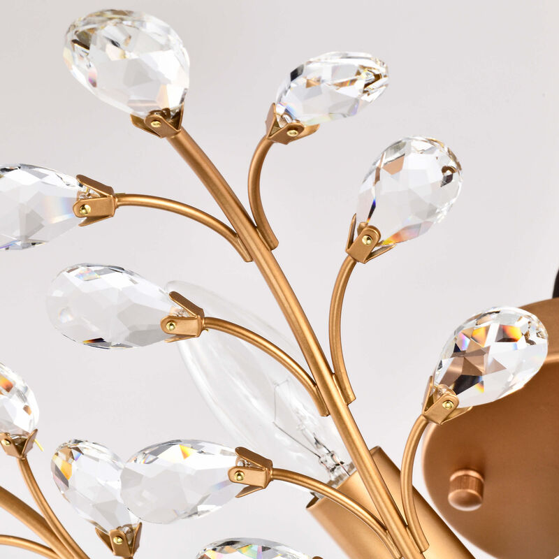 Grace 4-light Shiny Bronze Crystal Leaves Branches Flush Mount image number 5