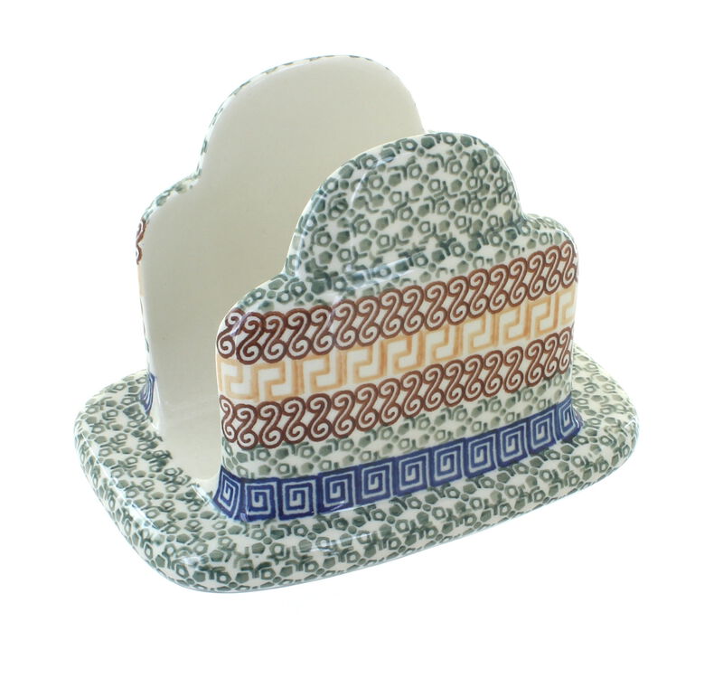 Blue Rose Polish Pottery Teresa Napkin Holder