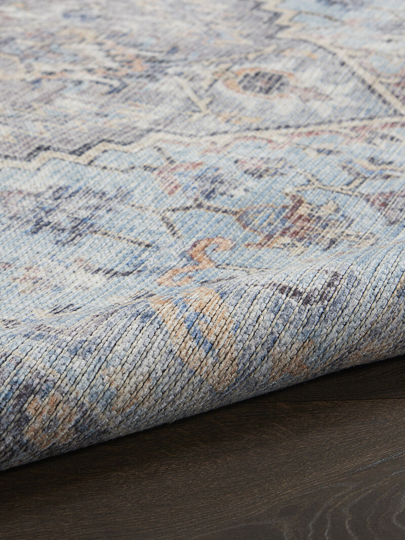 Machine Washable Series 1 SR104 Light Gray/Blue 2'2" x 8' Rug