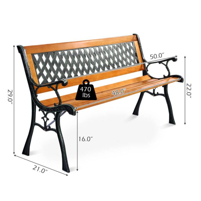 Hivvago Outdoor Cast Iron Patio Bench
