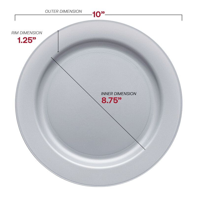 Matte Steel Gray Round Plastic Dinnerware Value Set (40 Sets) image number 2