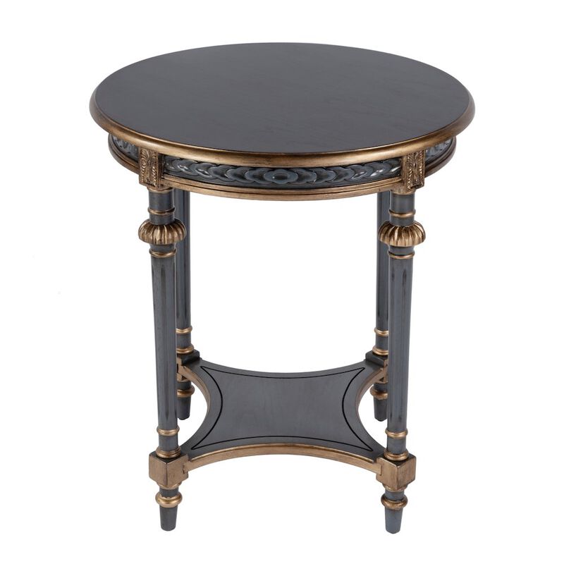 Butler Specialty Hellinger 24 in. W Round Wood Tall End Table with Open Shelf, Pastel Green image number 3