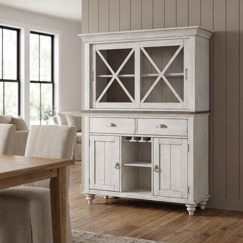 Liberty Furniture Traditional Rubberwood Hutch & Buffet in Pine Veneers for Dining Room Storage image number 2