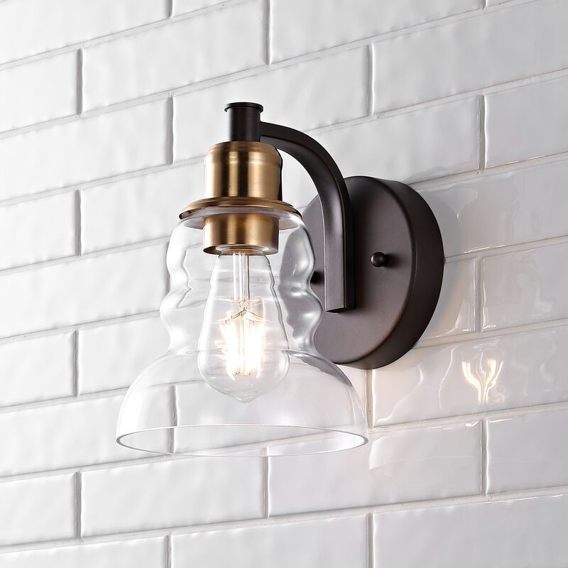 Manhattan Vintage Metal/Glass Industrial Rustic LED Vanity