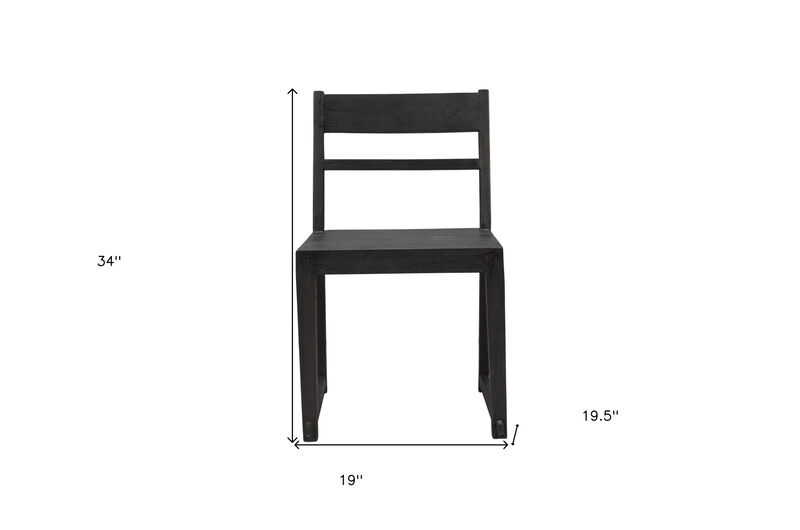 HomeRoots Set of Two Dark Gray Ladder Back Dining Side Chairs image number 6