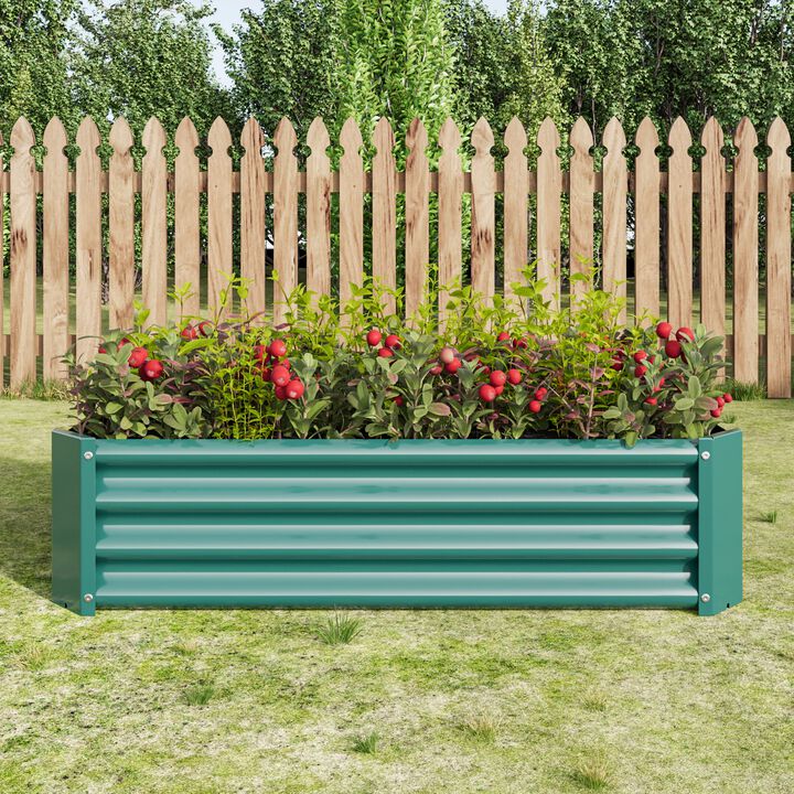 Clihome Metal Raised Garden Bed Rectangle Raised Planter for Flowers Plants