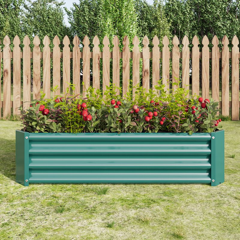Clihome Metal Raised Garden Bed Rectangle Raised Planter for Flowers Plants image number 1