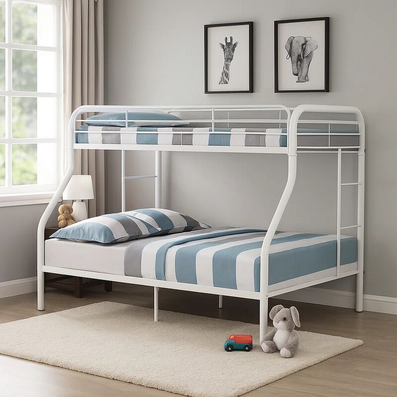 Fegy Bunk Bed with Ladder and Rails, Metal Frame image number 1