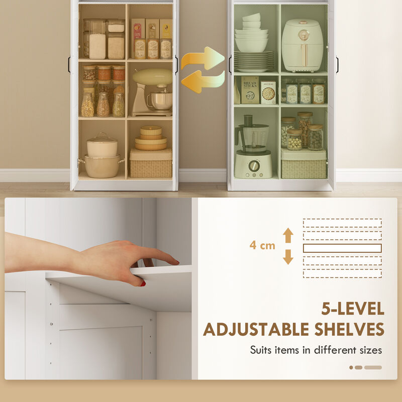 Hivvago Tall Kitchen Pantry Storage Cabinet with Soft-Close Hinges image number 4