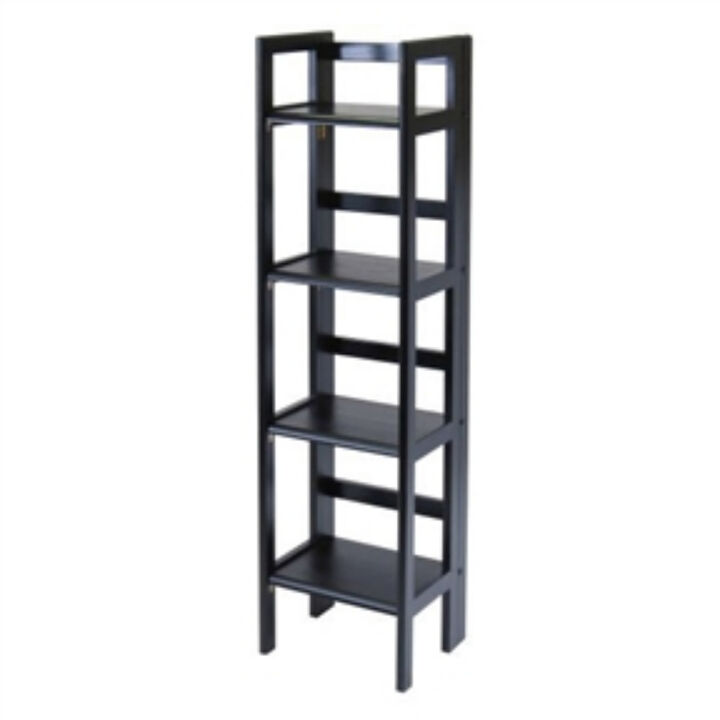 4-Tier Shelf Folding Shelving Unit Bookcase Storage Shelves Tower