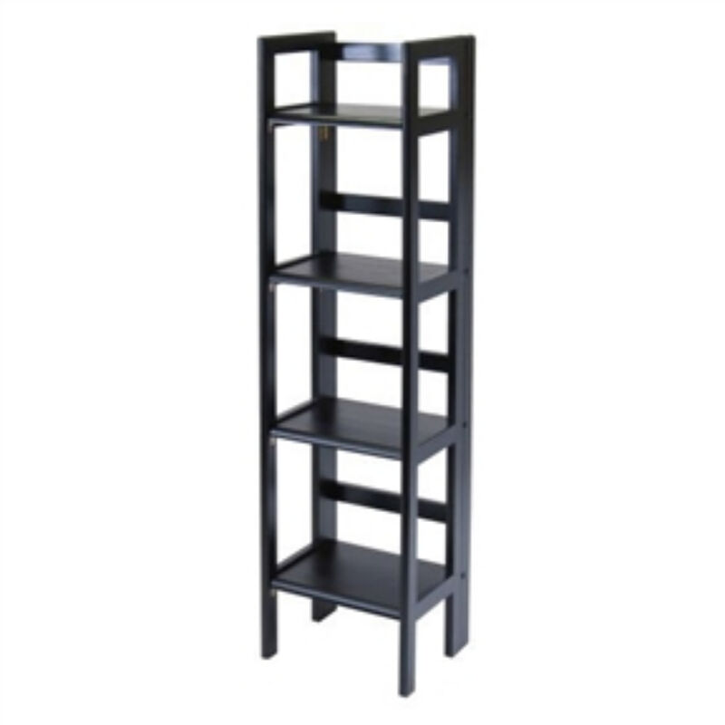 4-Tier Shelf Folding Shelving Unit Bookcase Storage Shelves Tower