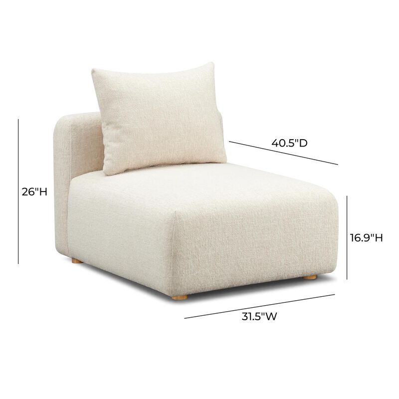 Tov Furniture Hangover Cream Heavy Textured Fabric Modular Armless Chair image number 1