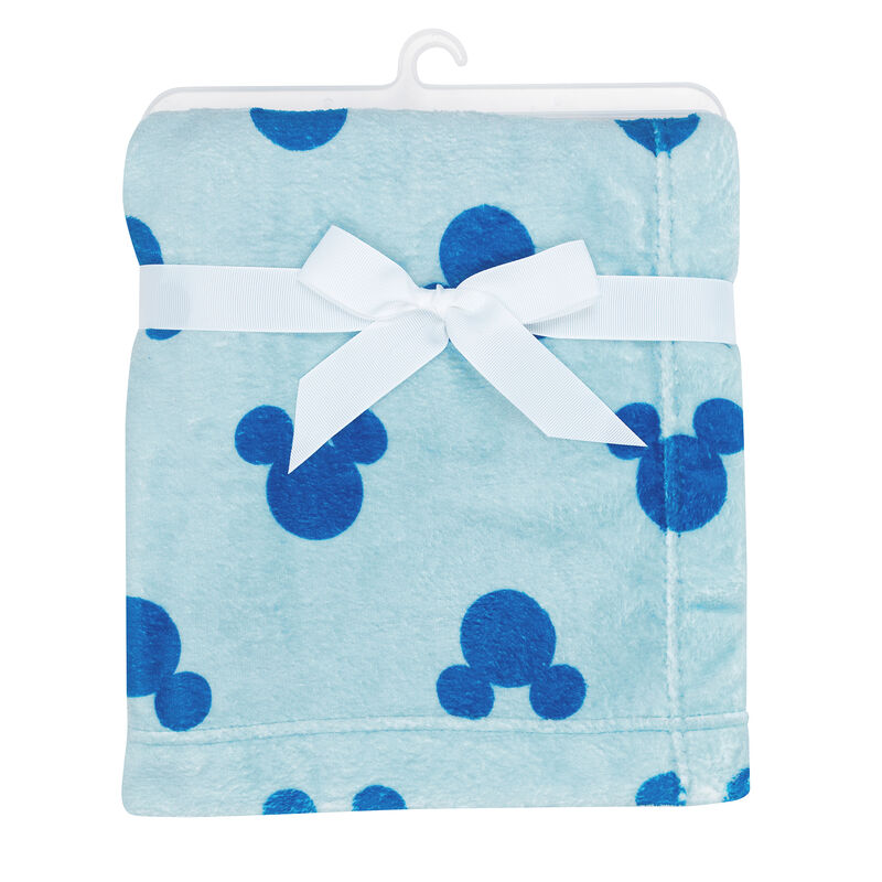 Lambs & Ivy Disney Baby Forever Mickey Mouse Blue Soft Fleece Baby Blanket